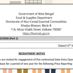 wb food department recruitment 2026:খাদ্য বিভাগে ডেটা এন্ট্রি অপারেটর নিয়োগ, মাসিক ১৬ হাজার টাকা বেতন ,আবেদন করুন